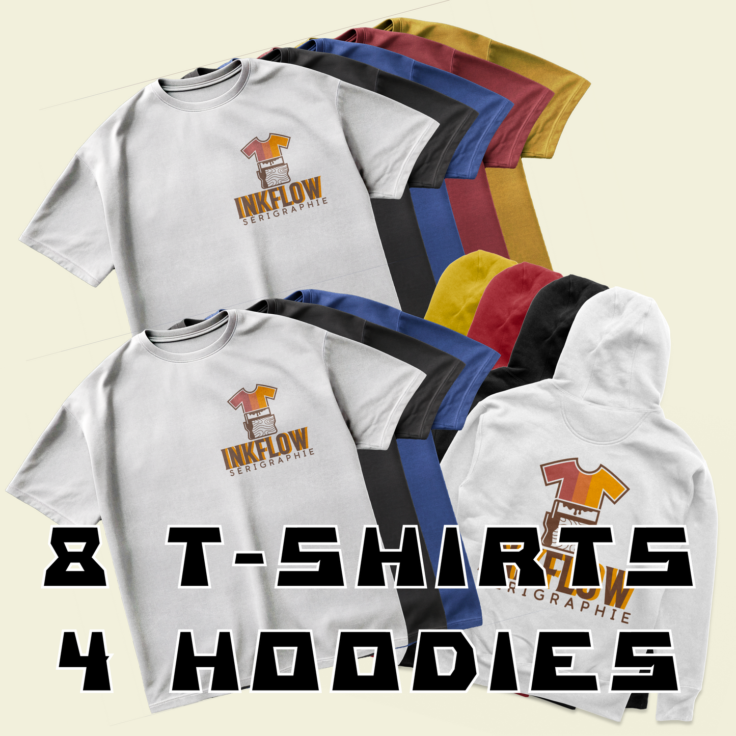 4 Hoodies 8 T-shirts