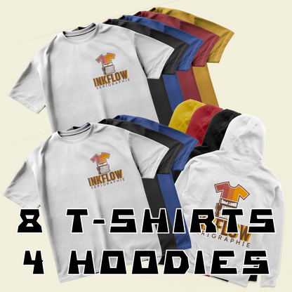 4 Hoodies 8 T-shirts